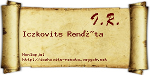 Iczkovits Renáta névjegykártya